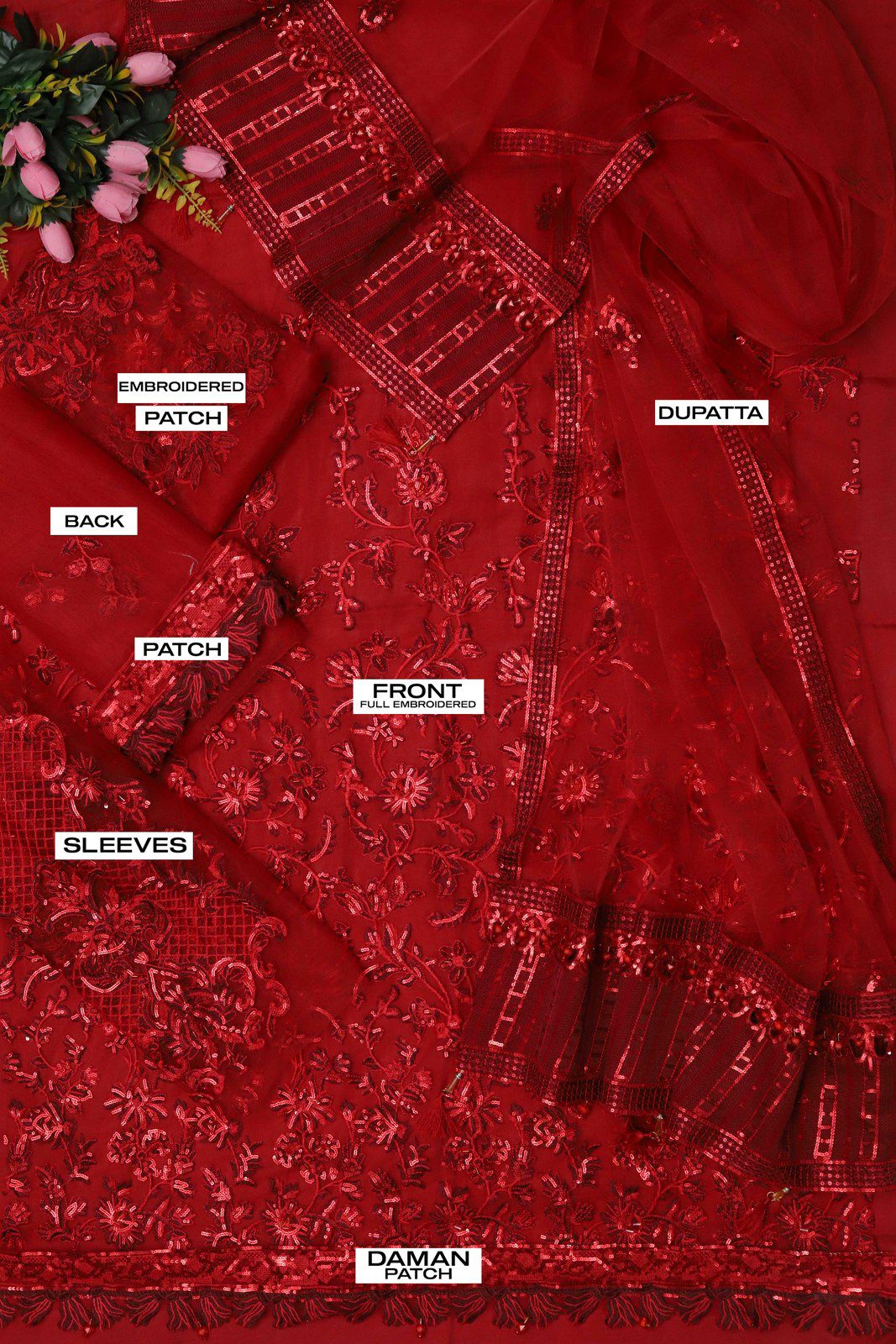 MARYUM HUSSAIN UNSTITCHED 3 PIECE EMBROIDERED