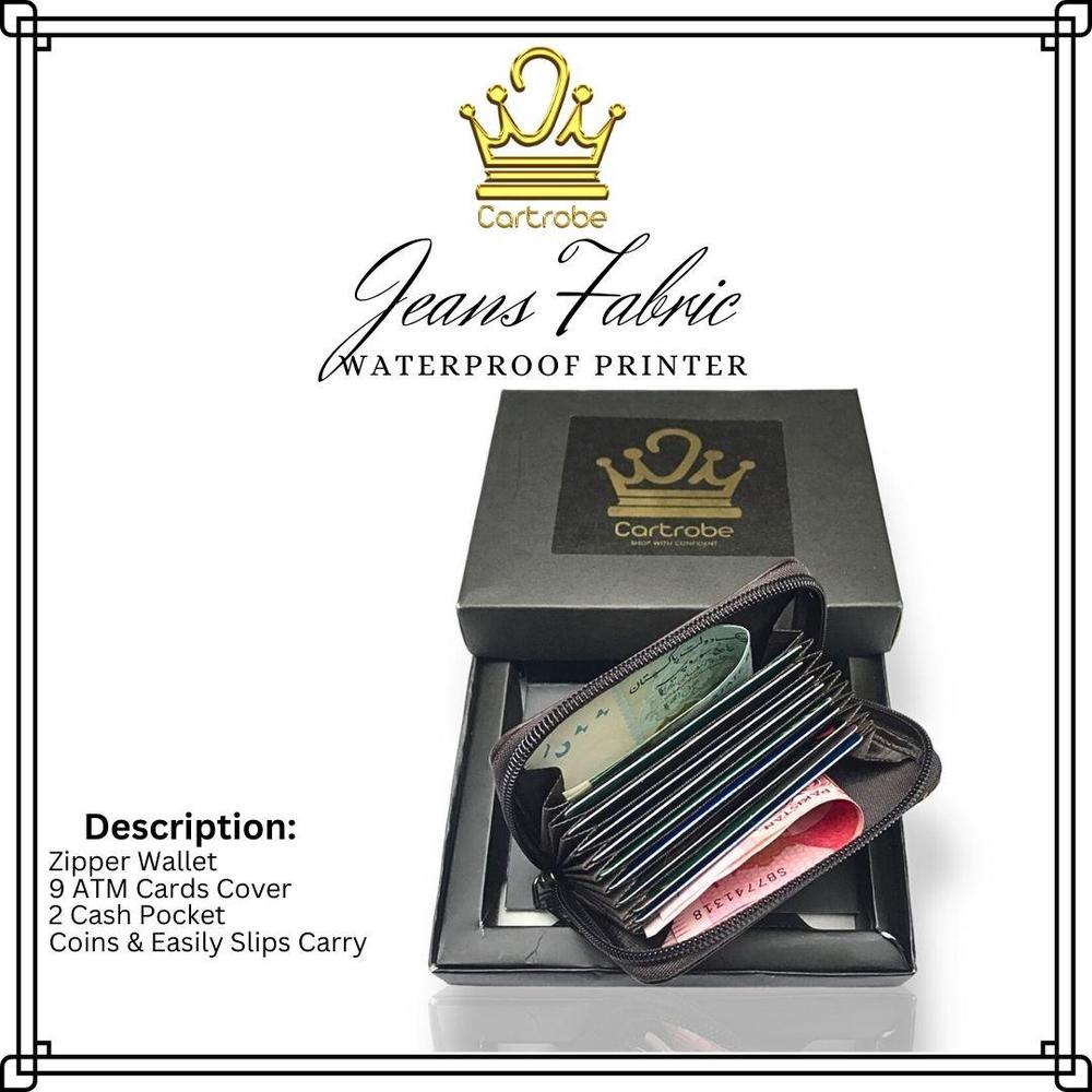 MEN'S JEANS PRINTED ZIPPER WALLET